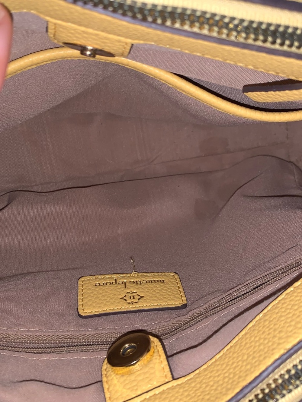 Nanette Lepore Lemon yellow purse handbag 12” X 8” - Picture 7 of 11